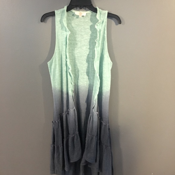 entro Tops - Entro Anthropologie Knit Boho Ombré Duster Vest or Cover-Up Medium